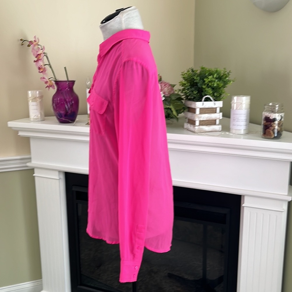 American Eagle Pink Button Down Blouse - image 4